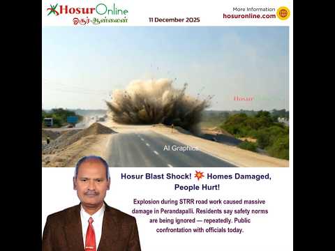 Hosur STRR Blast Damages Homes; Residents Injured as Rocks Fly Over 500 Meters