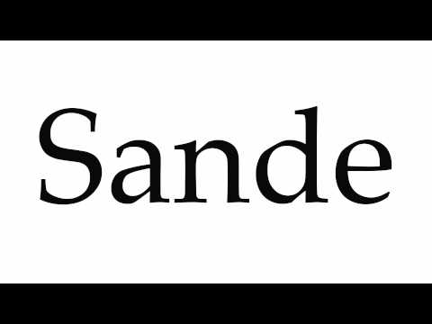 How to Pronounce Sande