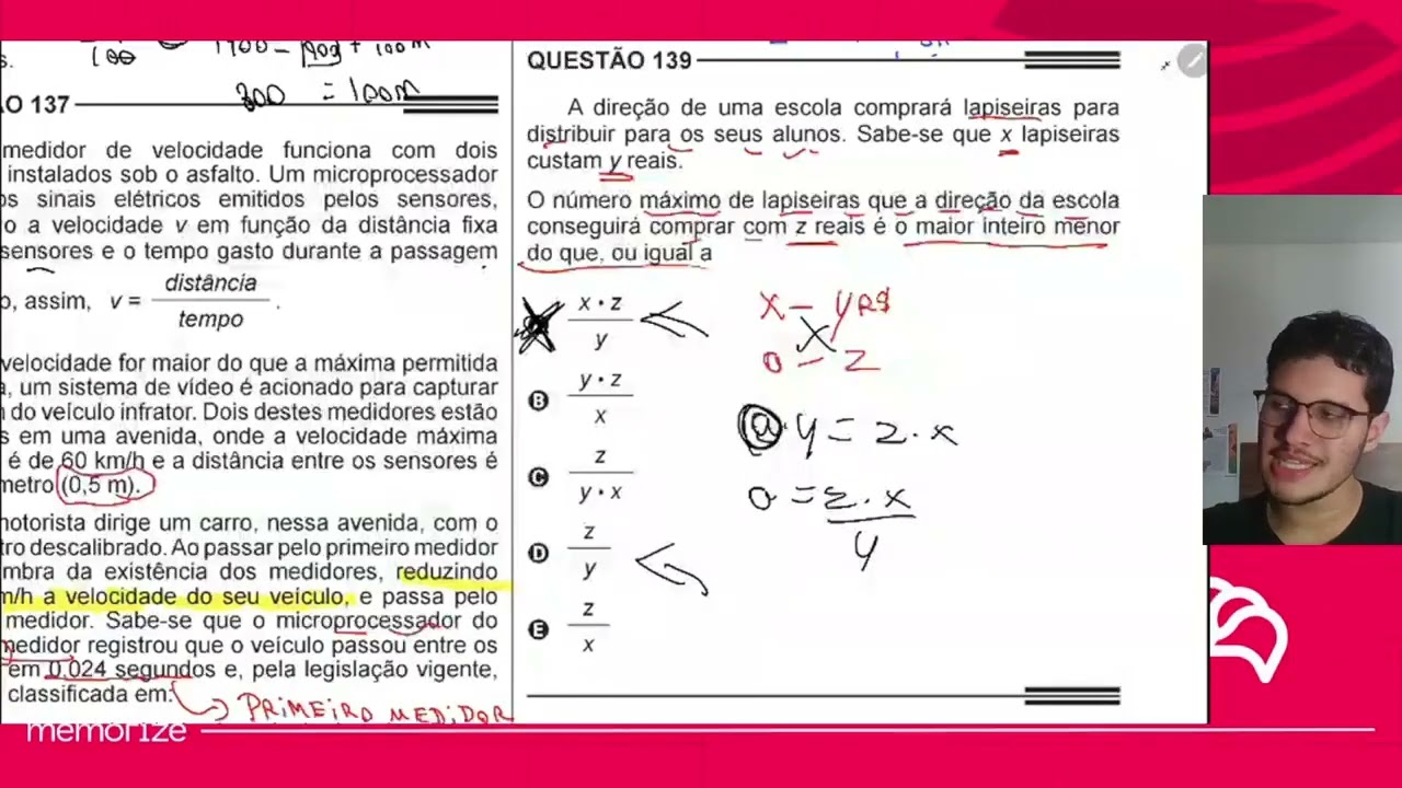 Resolução em Vídeo — Questão 139 ENEM 2014 Reaplicação
