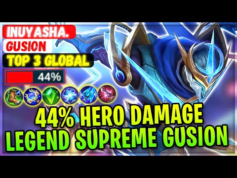 44% Hero Damage, Legend Gusion Supreme Build [ Top 3 Global Gusion ] Inuyasha. - Mobile Legends