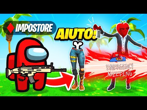 AMONG US su FORTNITE 😈 2 PARTITE DA IMPOSTORE! (video divertente)