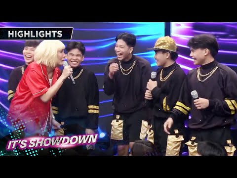 Vice Ganda has fun with the Steps Of Gold group | It's Showdown