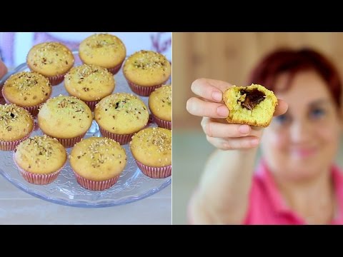 MUFFIN CUOR DI NUTELLA Ricetta Facile - Nutella Heart Muffins Recipe
