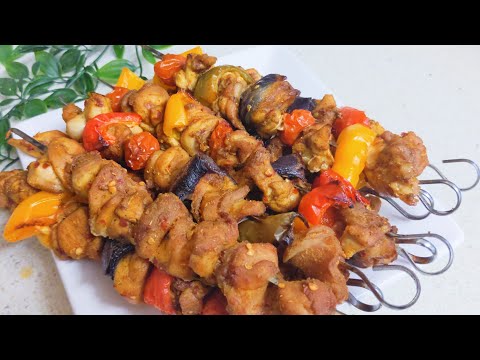 Chicken Skewers | Healthy Oven Baked Chicken Skewers Recipe