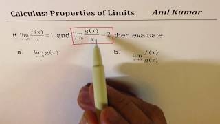 Properties of Limits Test Examples Calculus 1
