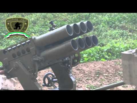 استهداف قسم شرطة حي جوبر في مدينة دمشق بواسطة راجمة صواريخ من قبل لواء عباد الحق التابع لقوات مغاوير العاصمة