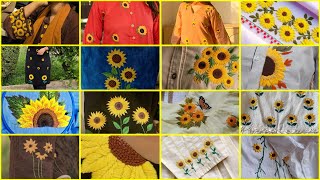 Sunflower embroidery design / sunflower hand embroidery designs for dresses #embroidered #embroidery