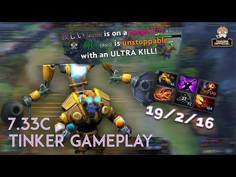 Tinker Full Gameplay | PATCH 7.33C | DOTA 2 | Tinker Official | Pro Gameplay #01