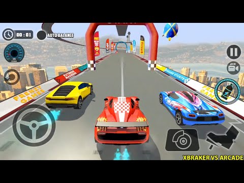 Impossible Car Tracks 3D - Car Driving Stunts Sim | Two Red Cars Multiplayer Mode Android Gameplay