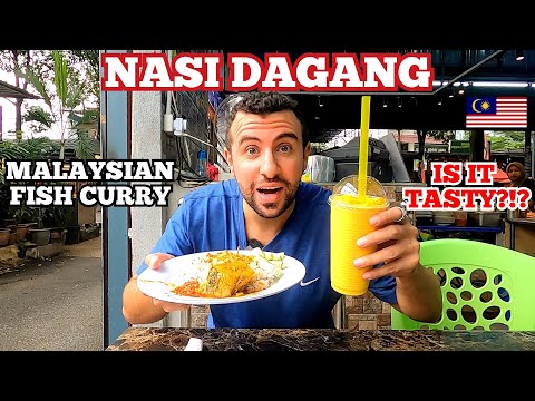 AMERICAN Tries Malaysia's FAVORITE Fish Curry NASI DAGANG For The FIRST Time!