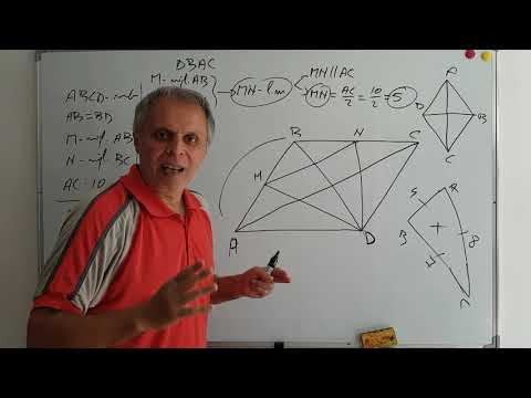 lecții 48: ROMBUL 5 - linie mijlocie, bisectoare, proprietăți și cazuri congruență triunghi: f bună!