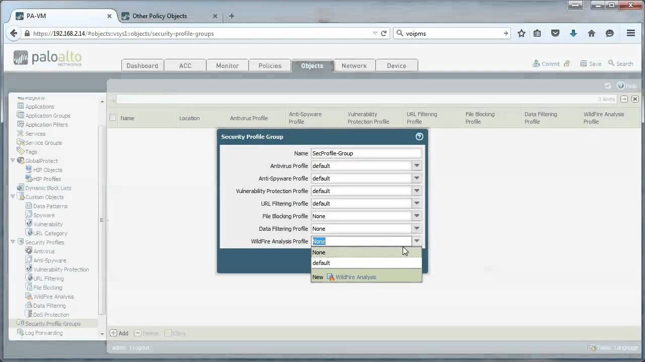 Security profile groups - on Palo Alto Networks firewalls