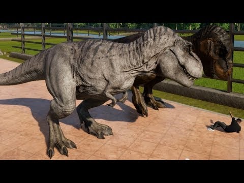 Jurassic World Evolution - 2 Styracosaurus & 2 T-Rex Breakout & Fight! (1080p 60FPS)