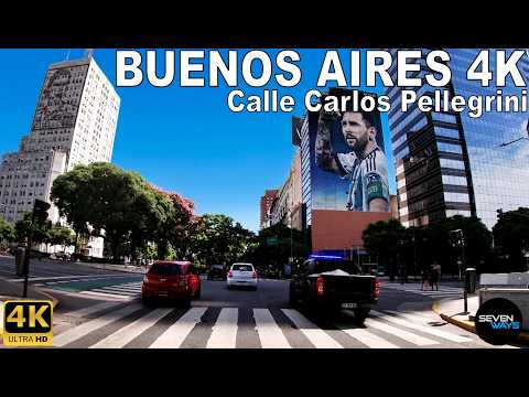 [4K] BUENOS AIRES - CALLE CARLOS PELLEGRINI - BERNARDO DE IRIGOYEN / OBELISCO / AV. 9 DE JULIO