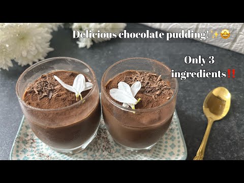 3-Ingredient Chocolate Pudding 🍫chocolate pudding simple recipe 🍮