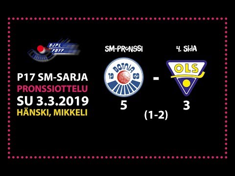 Jääpallon P17 pronssiottelu Botnia - OLS  Hänninkentällä 03.03.2019