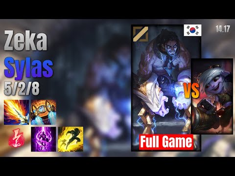 Zeka Mid Sylas vs Tristana lol KR solo rank Full Game 14.17