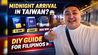 Taiwan Arrival Guide and Bus to City ✈️ Red Eye Flight Survival + eSIM, Mega Bank ATM & Bus 1819