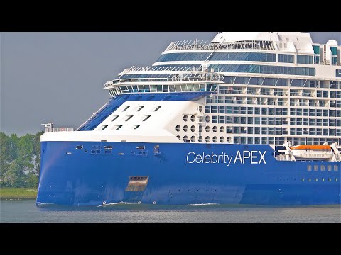 CELEBRITY APEX LEAVES THE PORT OF ROTTERDAM - 4K SHIPSPOTTING NETHERLANDS 2023