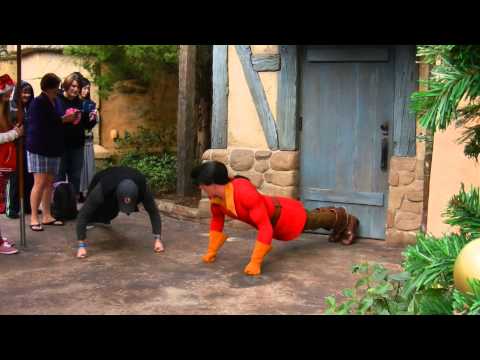Gaston schools girl's boyfriend with pushups at Disney World