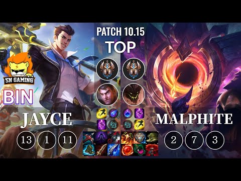 SN Bin Jayce vs Malphite Top - KR Patch 10.15
