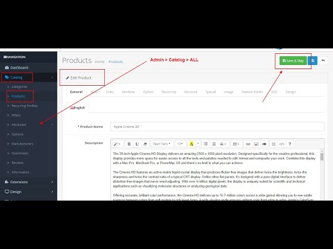 Admin Save & Stay - OpencartTools