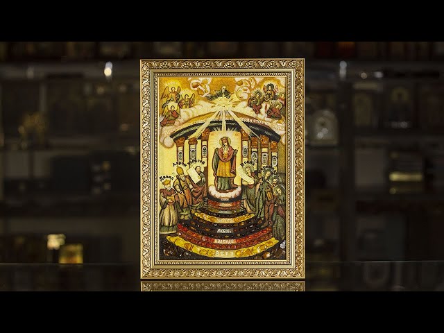 Вiдео Икона из янтаря "Богоматерь София - Премудрость Божия" 30x40