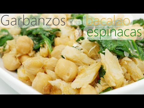 GARBANZOS con BACALAO y ESPINACAS  🍲🥬 (Menú del DESARME) receta FÁCIL🍲🥬