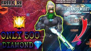😂ONLY 5 SPIN MY LUCK NEW M1887 WINTERLANDS SKIN || Garena Free Fire