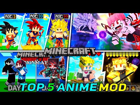 Top 5 Best Anime Mods For Minecraft Bedrock/PE & CAB 1.19 || Top 5 Anime Add-On For Mcpe & CAB