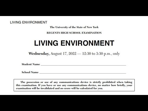 August 2022 Living Environment Regents Review (part C and D)(short response)