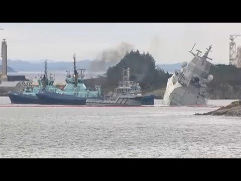 Norwegische Fregatte kollidiert mit Tanker - Schwierige Bergung
