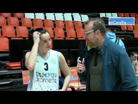 Laura Marcos y Leles Muñoz post Valencia Basket vs Campus Promete