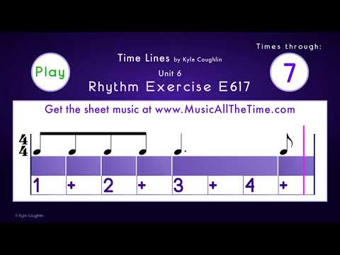 Dotted Quarter Notes in 4/4 - Exercise E617 Time Lines