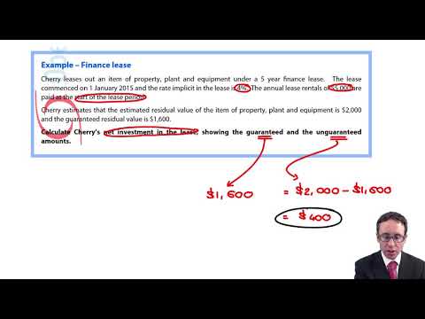 IFRS 16 - Lessor accounting – finance lease - CIMA F2