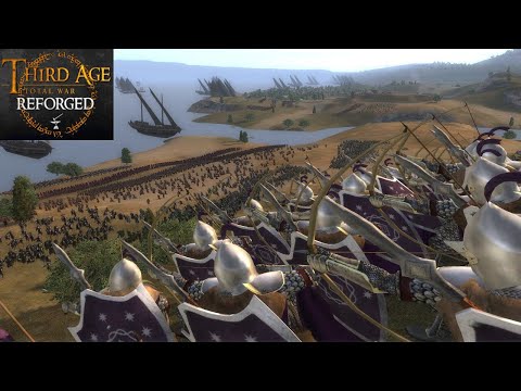 HARADRIM NAVAL INVASION OF ERIADOR (Siege Battle) - Third Age: Total War (Reforged)