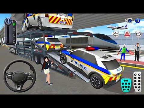 Police Cars Transport to  Station in Double Decker Truck🚔 3D Driving Class 2025 - Android Gameplay🎮