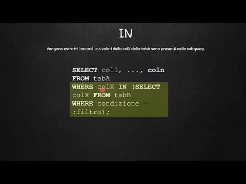 Tutorial Sql Oracle Ita - Lezione Extra - IN, ANY e ALL