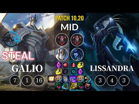DFM Steal Galio vs Lissandra Mid - KR Patch 10.20