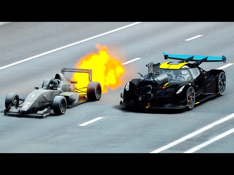 Koenigsegg Godzilla Dragster vs Formula DS - Drag Race 20 KM