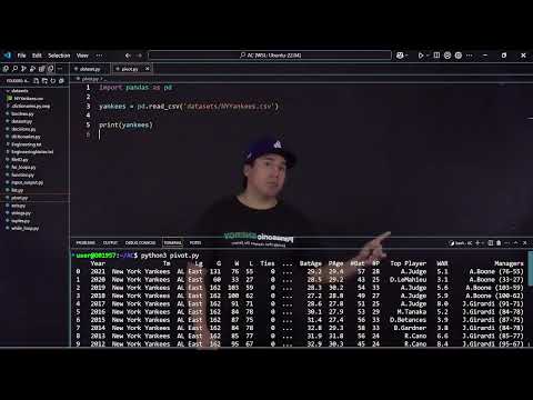 Python pandas pivot - organizing baseball history with Anthony