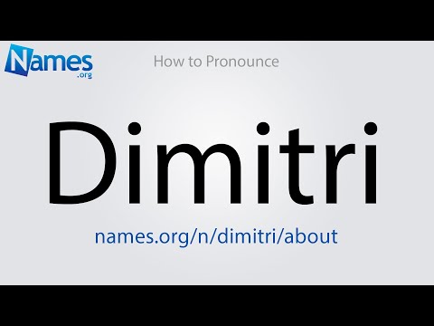 How to Pronounce Dimitri
