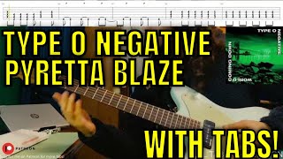 Type O Negative - Pyretta Blaze (Guitar Cover - No Solo) | WITH TABS
