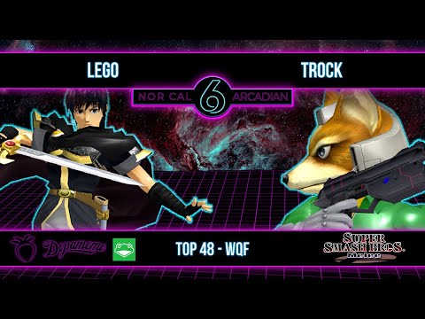 NorCal Arcadian 6 - Lego (Marth) VS Trock (Fox) - SSBM - Top 48 Winners Quarters