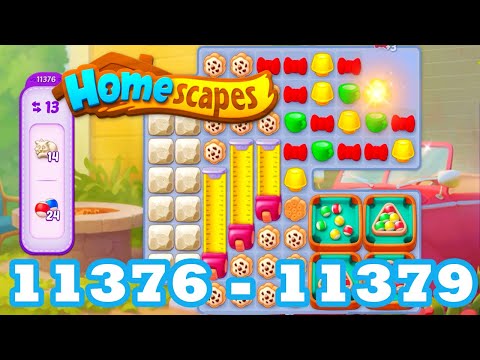 Homescapes Level 11376 - 11379 HD 3 - match puzzle Gameplay | android | IOS | 11377 | 11378