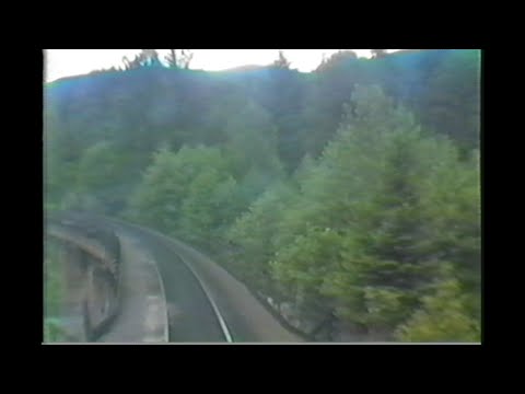 1129.  7  SOUTHERN PACIFIC CAB RIDE view from rear car from MP 580 to MP 575 Oakridge to Prior on Ju