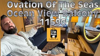 Ovation Of The Seas Ocean View Balcony 11596 #ovationoftheseas #royalcaribbean #roomtour