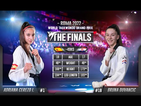 222 W-49kg F CEREZO IGLESIAS Adriana ESP 🔵 vs 🔴 DUVANCIC Bruna CRO I Rome 2022 World Taekwondo GP