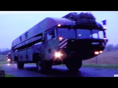 Bundeswehrkolonne, Schwimmfähre M 3 Rückmarsch von der Elbe