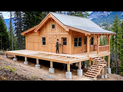 Single Mom Builds Dream Home in the Forest | Start to Finish by @WoodsandWondersCabin
